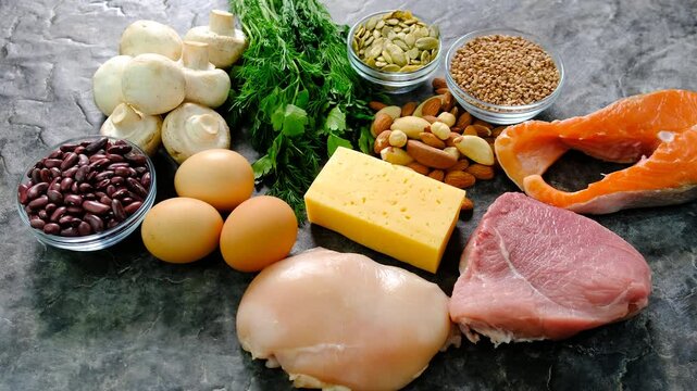 Foods contain zinc and selenium food. Selective focus.