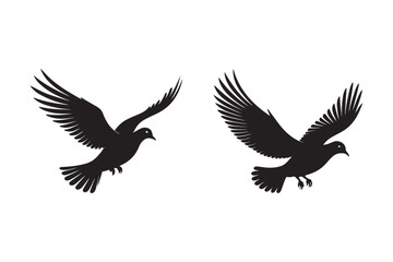 Flying Bird Silhouette SVG Dove Clipart for Cricut, Tattoo, and Design Projects