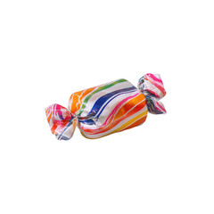 Wrapped striped candy treat 	isolated over png transparent background	