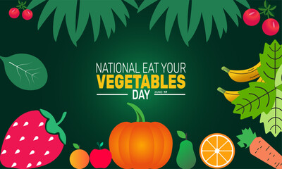 Eat Your Vegetable Day. holiday concept, Perfect for background, banners, cards, posters, and  social media design with text inscription and classic color for a professional look

