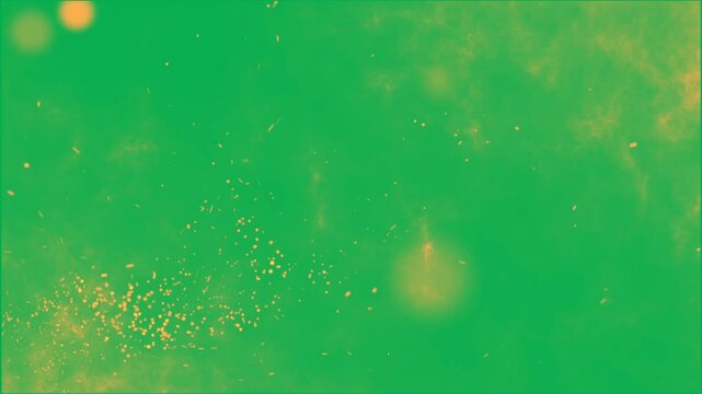 Green Paintbrush Reveal on Black with Particles