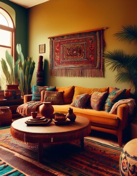 Bunte Boho-Oase: Wohnzimmer mit Farben, Pflanzen und Pers&ouml;nlichkeit