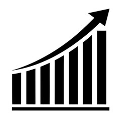Bar Chart Arrow Up Represents Growth And Positive Financial Performance