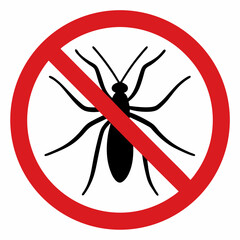 Mosquito Forbidden Sign Vector Image For Disease Prevention And Awareness Campaign