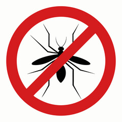 No Mosquitoes Vector Illustration Anti Pest Control Insect Prevention Symbol