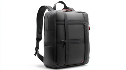Business backpack with padded laptop compartment, sleek exterior, and ergonomic shoulder straps, isolate on white background