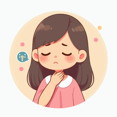 set vector kids sore throat