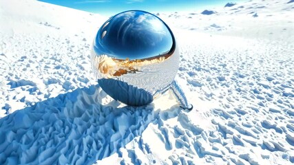 Astronauts in reflective suits near massive mirrored spheres, surreal environment blending cosmic and terrestrial elements, luminous sky amplifying futuristic aesthetic. - Powered by Adobe