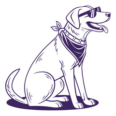 Cool Dog with Sunglasses – Trendy Vector Illustration for Fun Designs, Cool Dog Art, Sunglasses Dog Vector, Funny Pet Illustration