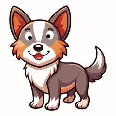 Cute Cartoon Dog Vector – Flat Colors, Clean Lines, Playful Expression, Cartoon Dog Vector, Cute Puppy Clipart, Playful Pet Illustration
