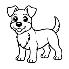 Cute Cartoon Style Dog Line Art Vector Illustration with Playful Expression and Clean Lines on White Background, Cartoon Dog Lineart, Puppy Vector Art, Playful Pet Drawing




