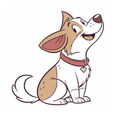 Cute Cartoon Dog Vector – Flat Colors, Clean Lines, Playful Expression, Cartoon Dog Vector, Cute Puppy Clipart, Playful Pet Illustration
