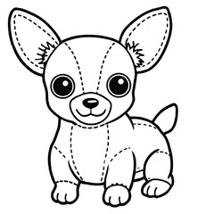 Line Art Toy Dog Vector Illustration for Coloring and Kids Designs, Toy Dog Line art, Vector Puppy Drawing, Cute Outline Dog



