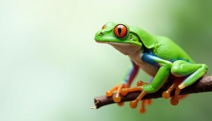 Green tree frog perched on white, vibrant skin, herpetology, frog, texture