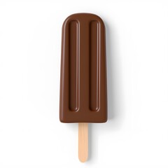 Food Photography Chocolate Coated Vanilla Ice Cream Cone Popsicle Wooden Stick Smooth
