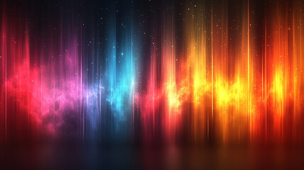 Light Streaks with Cosmic Dust Clouds, Rainbow Aurora Spectrum Background Effect