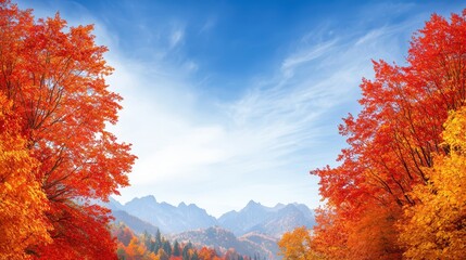 Journey through nature's majesty, a scenic road amidst towering mountains and lush trees