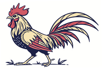 rooster isolated on white