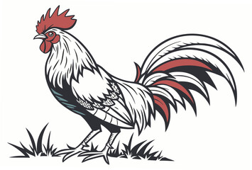 rooster isolated on white background