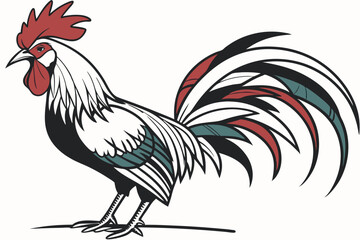 rooster isolated on white