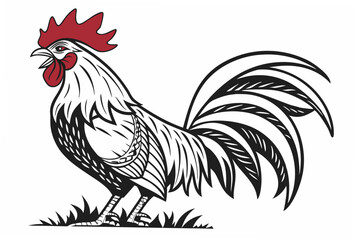 rooster isolated on white background