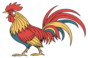 rooster isolated on white