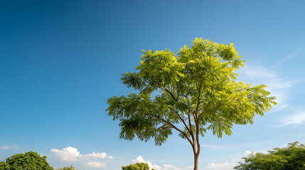 Obraz premium Tall tree against blue sky, India
