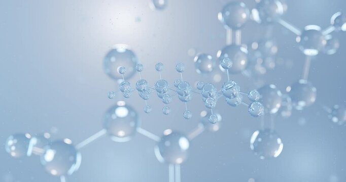 Octyl acetate rotating 3D model of ester, seamless looped video