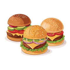 hamburger and french fries