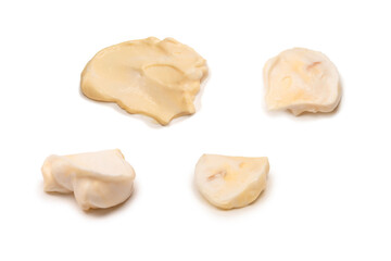 White sauce splashes isolated on white background.