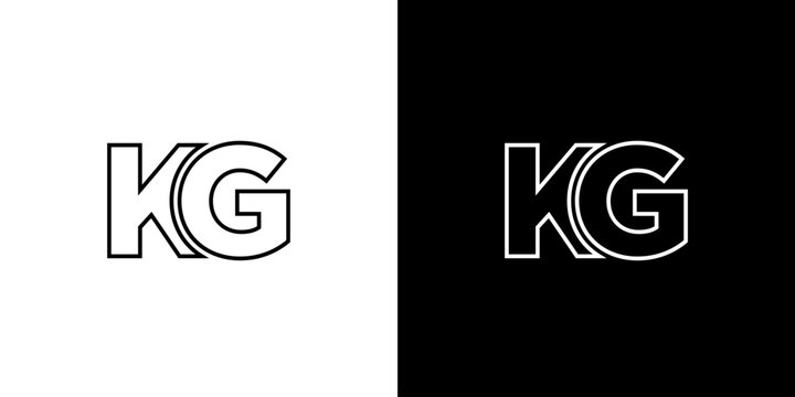 Letter K and G, KG logo design template. Minimal monogram initial based logotype.