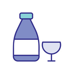 White Wine icon vector stock illustration