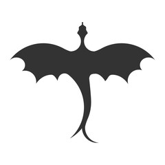 vector illustration of a Halloween bat, flying dragon icon