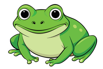 Fototapeta premium friendly cartoon frog with big eyes and a playful expression, perfect for nature or wildlife themed designs