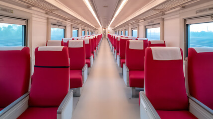 Empty seats of long distance express train, India