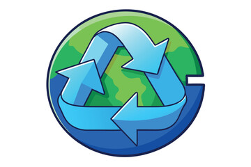 Obraz premium the Earth with the recycling symbol, emphasizing eco friendly living and global conservation efforts