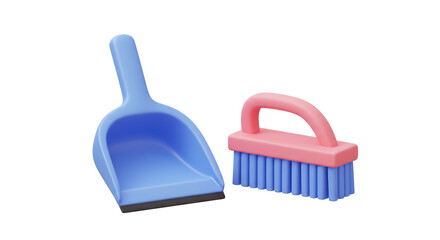 Isolated Cleaning Set Dustpan and Brush