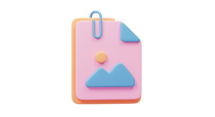 Isolated Paper Documents with Paper Clip Attachment