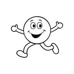 Minimal smiley face design on white vector illustration