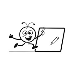 Smiley writing on chalkboard on white background vector illustration