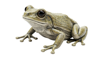 Isolated Realistic Frog with Detailed Skin Texture and Large Eyes