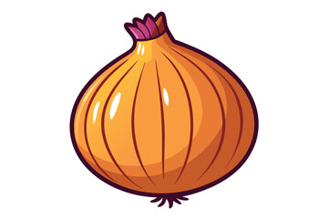 illustration of a fresh onion, featuring vibrant colors and bold outlines, ideal for organic food or kitchen themed artwork