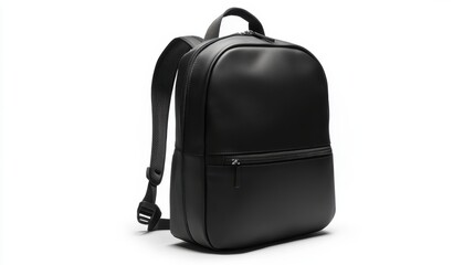 Naklejka premium Black graphic backpack with clean lines, durable material, and sleek modern design, isolate on white background