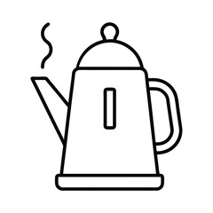 electric kettle outline icon steam vector art