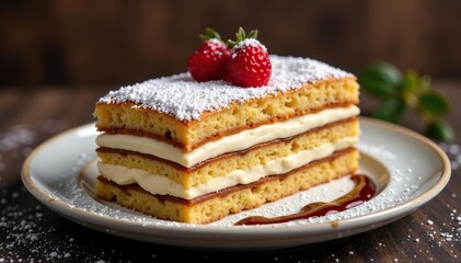Classic Italian dessert, layers of coffee-soaked ladyfingers and mascarpone cream , food photography, layers, food