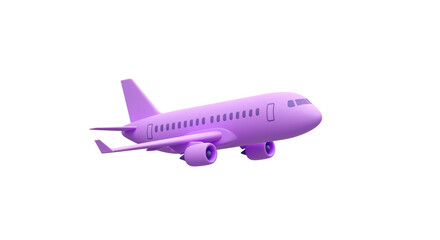 Isolated Lilac Airplane Flying