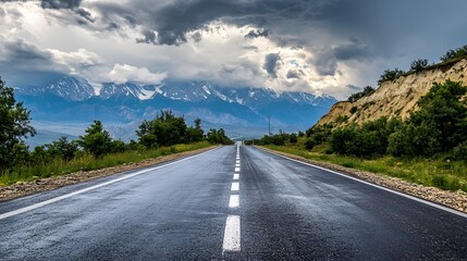 Scenic Mountain Road Journey Asphalt Highway