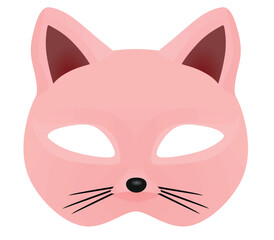 Pink  cat mask. vector illustration