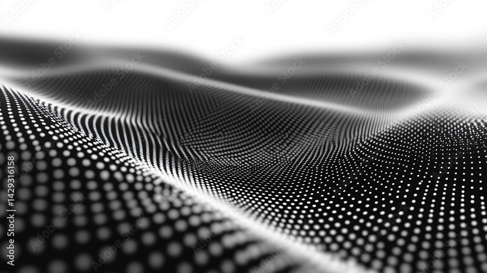 Poster futuristic digital binary code matrix symbolizes the complexity of data networks and the flood of in