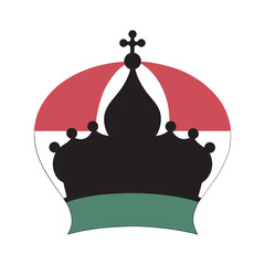 Hungary flag themed crown of Saint Stephen